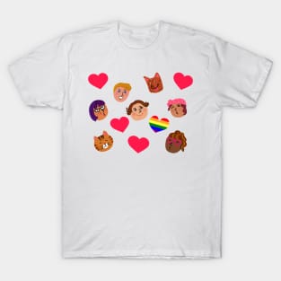 Happy Valentine's concept. Friendship and love between people and pets animal. T-Shirt